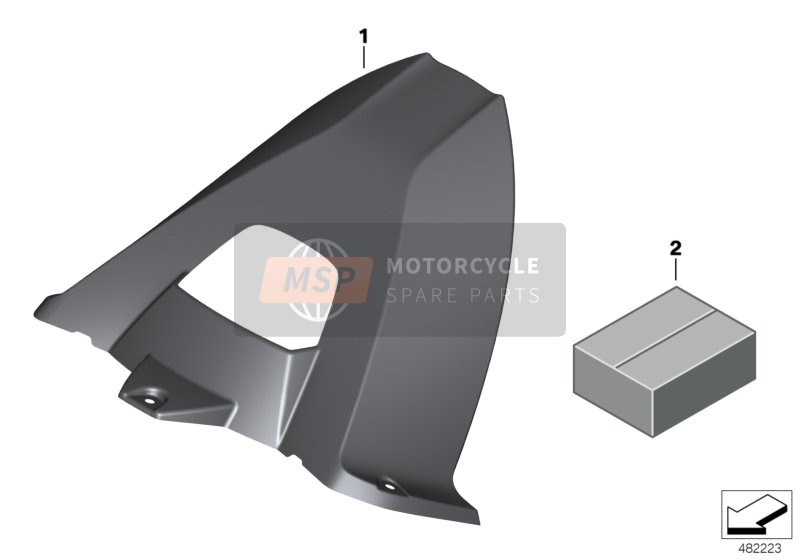 BMW S 1000 RR 17 (0D50, 0D60) 2016 Tapacubos HP carbono trasero para un 2016 BMW S 1000 RR 17 (0D50, 0D60)