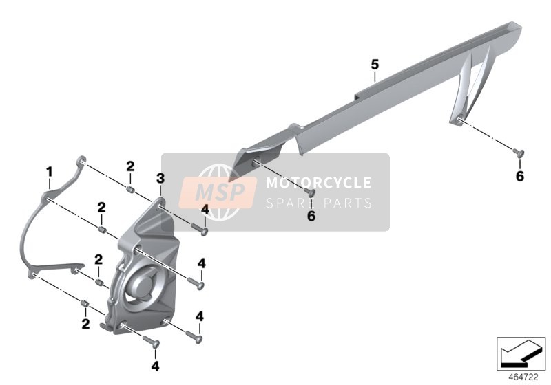 BMW S 1000 RR 17 (0D50, 0D60) 2016 Protezione catena per un 2016 BMW S 1000 RR 17 (0D50, 0D60)