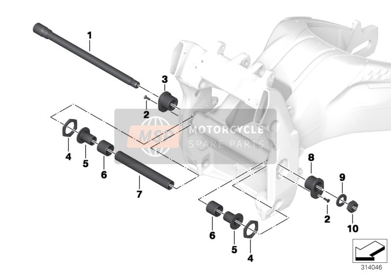 46518548243, Boccola Fulcro Braccio Oscillante Sx, BMW, 1