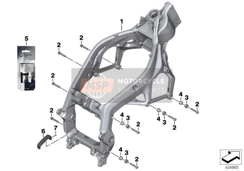 BMW S 1000 XR (0D03, 0D13) 2018 Hoofdframe voor een 2018 BMW S 1000 XR (0D03, 0D13)