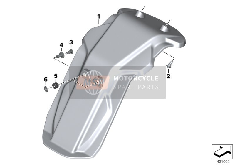 BMW S 1000 XR (0D03, 0D13) 2018 Spatbord voor een 2018 BMW S 1000 XR (0D03, 0D13)