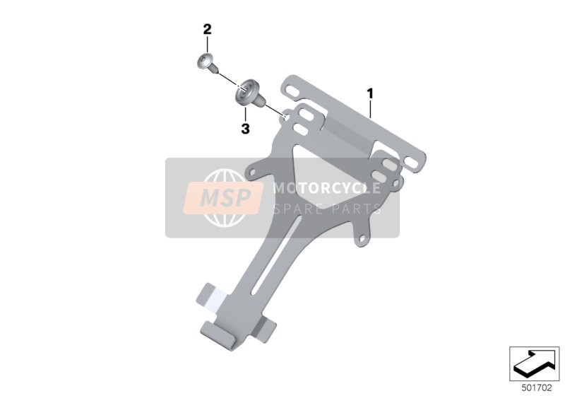 BMW S 1000 XR (0D03, 0D13) 2017 Nummerplaat-adapter voor een 2017 BMW S 1000 XR (0D03, 0D13)