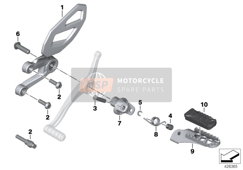 BMW S 1000 XR (0D03, 0D13) 2014 Reposapiés delante para un 2014 BMW S 1000 XR (0D03, 0D13)