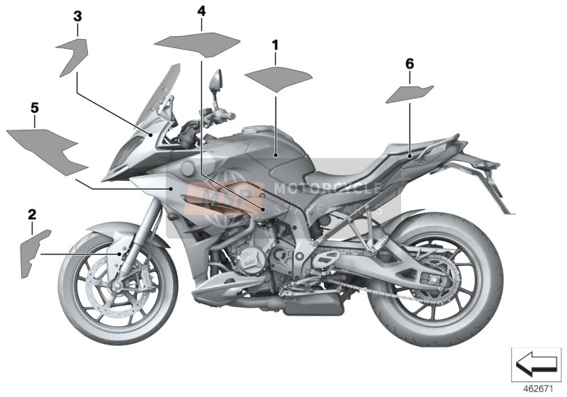 BMW S 1000 XR (0D03, 0D13) 2017 Etiquette adhésive 1 pour un 2017 BMW S 1000 XR (0D03, 0D13)