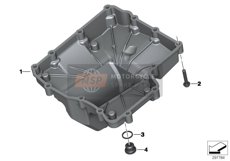 BMW S 1000 XR (0D03, 0D13) 2019 OIL PAN for a 2019 BMW S 1000 XR (0D03, 0D13)