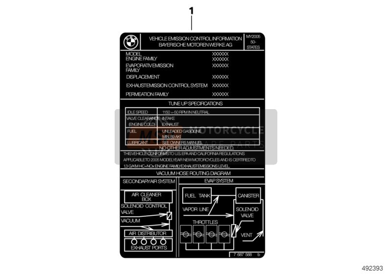 LABEL "EMISSION CONTROL INFORMATION" 1