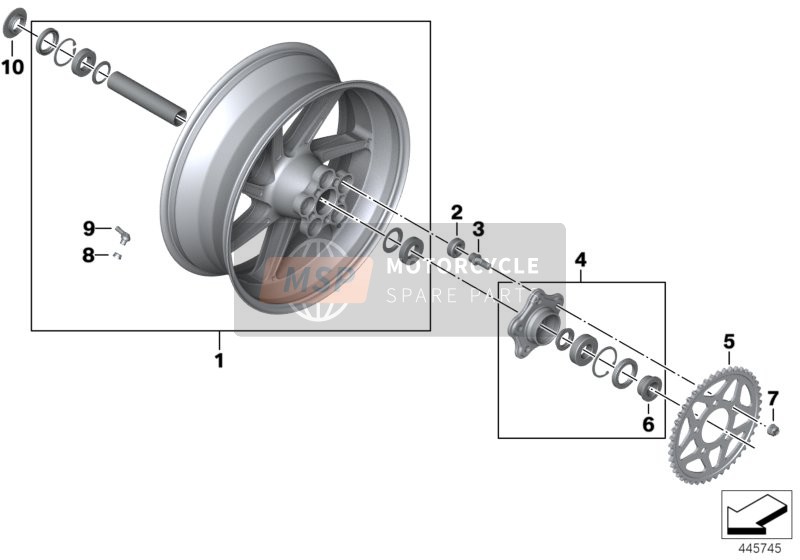 BMW S 1000 XR (0D03, 0D13) 2016 FORGED WHEEL, REAR for a 2016 BMW S 1000 XR (0D03, 0D13)