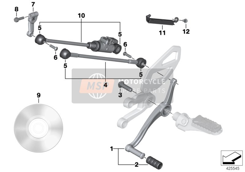 BMW S 1000 XR (0D03, 0D13) 2019 SHIFT LEVER for a 2019 BMW S 1000 XR (0D03, 0D13)