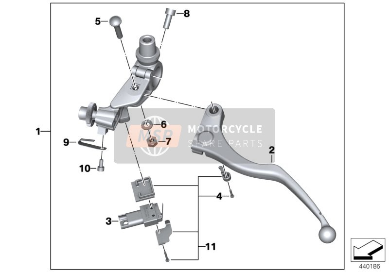 BMW S 1000 XR (0D03, 0D13) 2017 Poignée d'embrayage pour un 2017 BMW S 1000 XR (0D03, 0D13)