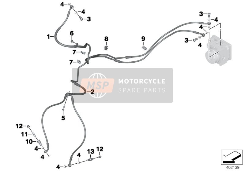 BMW S 1000 XR (0D03, 0D13) 2017 Remleidingen voor voor een 2017 BMW S 1000 XR (0D03, 0D13)