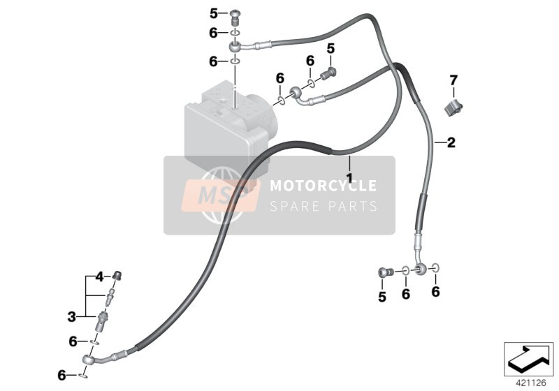 BMW S 1000 XR (0D03, 0D13) 2017 Lignes de frein arrière pour un 2017 BMW S 1000 XR (0D03, 0D13)