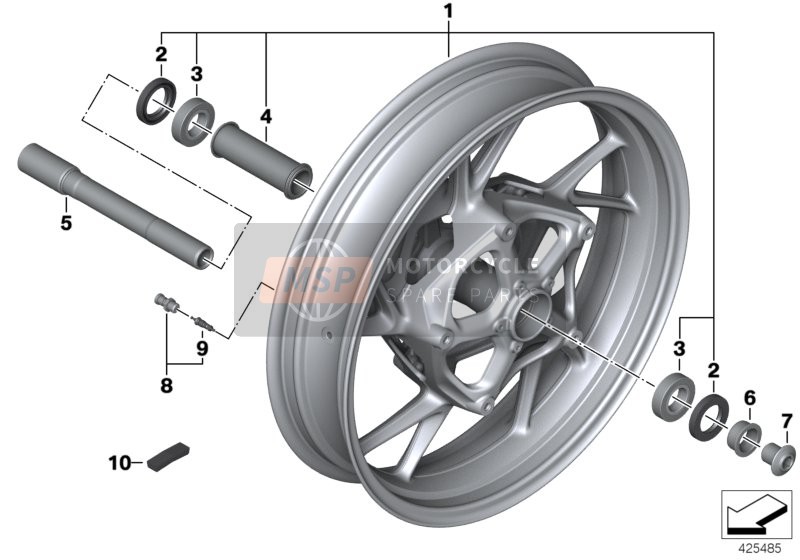 BMW S 1000 XR (0D03, 0D13) 2016 CAST RIM, FRONT for a 2016 BMW S 1000 XR (0D03, 0D13)