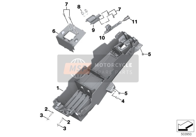 BMW S 1000 XR (0E41, 0E43) 2018 Pièce porte-bagages arrière pour un 2018 BMW S 1000 XR (0E41, 0E43)