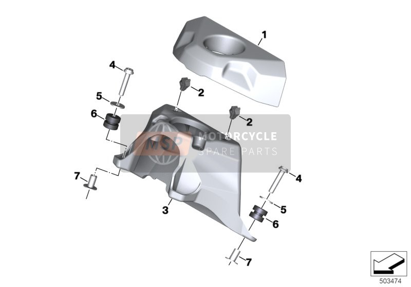 BMW S 1000 XR (0E41, 0E43) 2018 COVER F IGNIT.SWITCH AND STEERING LOCK for a 2018 BMW S 1000 XR (0E41, 0E43)