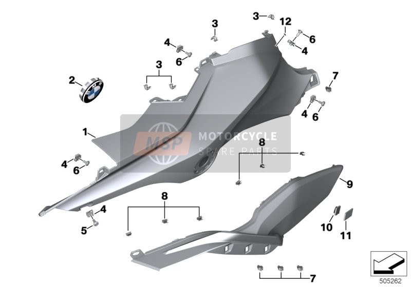 BMW S 1000 XR (0E41, 0E43) 2018 Tankdop zijkant voor een 2018 BMW S 1000 XR (0E41, 0E43)