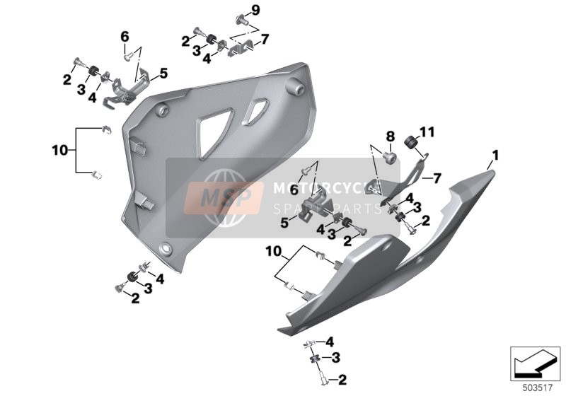 BMW S 1000 XR (0E41, 0E43) 2018 ENGINE SPOILER for a 2018 BMW S 1000 XR (0E41, 0E43)