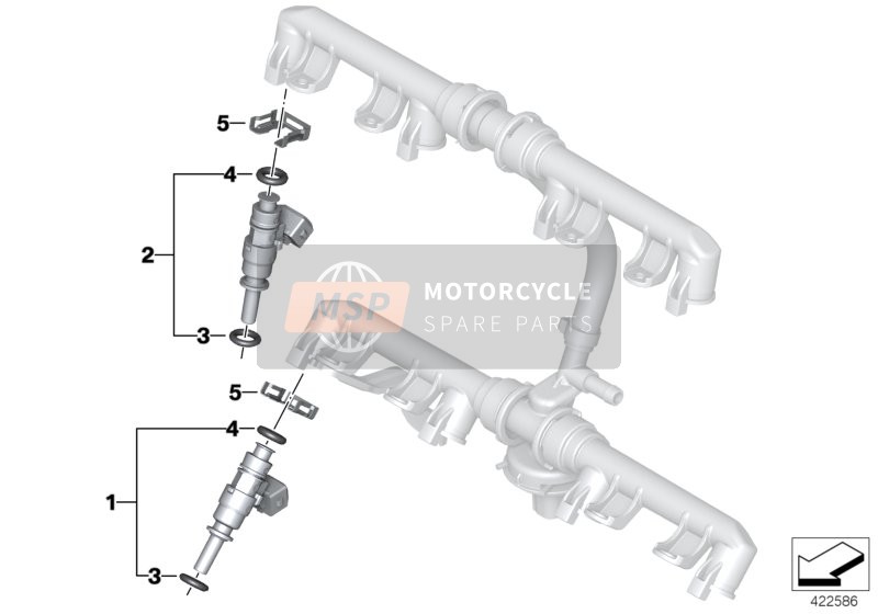 BMW S 1000 XR (0E41, 0E43) 2018 Injectiekleppen, Startkleppen voor een 2018 BMW S 1000 XR (0E41, 0E43)