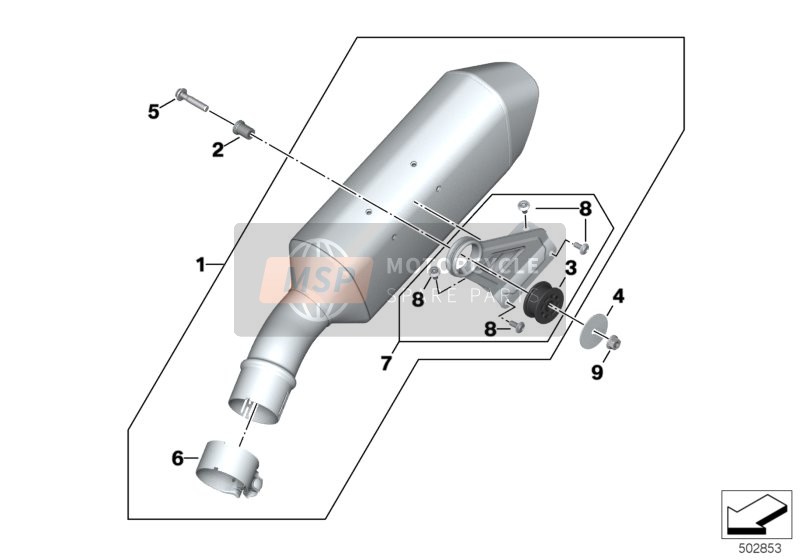 18519457164, Satz Halter Endschalldämpfer, BMW, 0