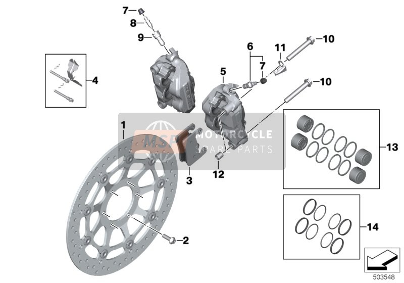 BMW S 1000 XR (0E41, 0E43) 2019 FRONT WHEEL BRAKE 1 for a 2019 BMW S 1000 XR (0E41, 0E43)