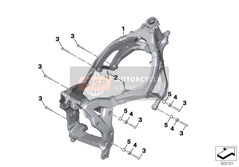 BMW S 1000 XR (0E41, 0E43) 2018 Cadre principal pour un 2018 BMW S 1000 XR (0E41, 0E43)