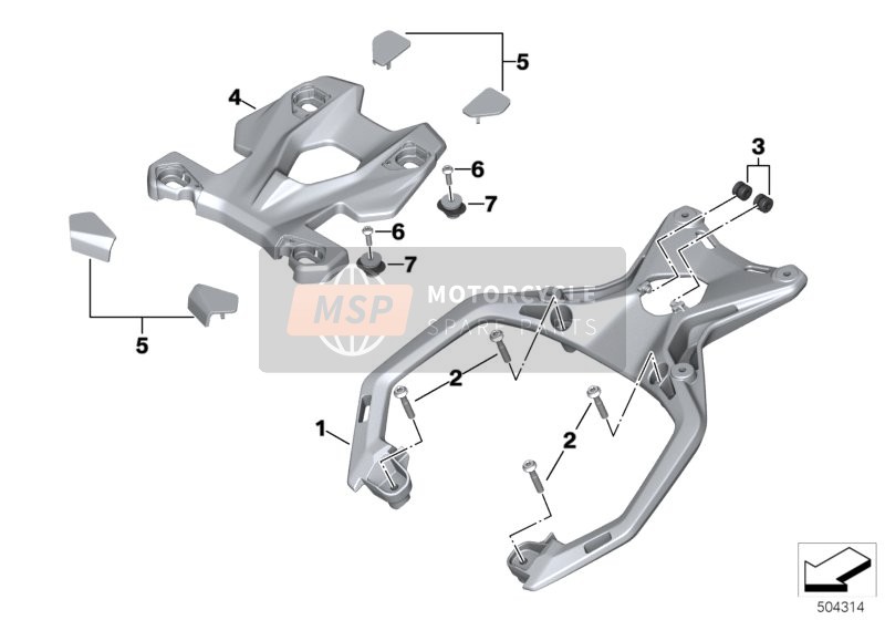 BMW S 1000 XR (0E41, 0E43) 2018 Superiore Astuccio Vettore per un 2018 BMW S 1000 XR (0E41, 0E43)