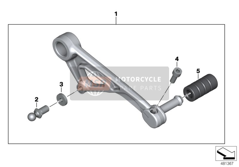 BMW R 1200 GS (0A01, 0A11) 2011 Leva del cambio regolabile per un 2011 BMW R 1200 GS (0A01, 0A11)