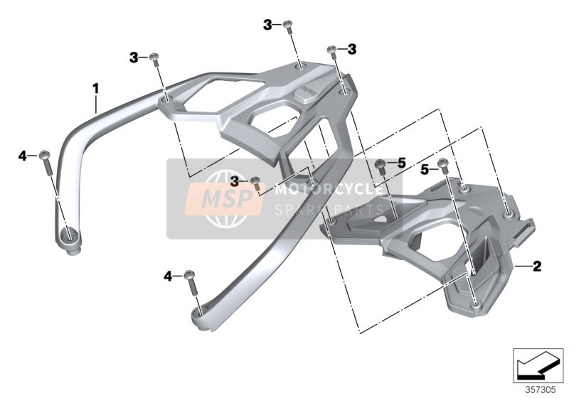 46548536955, Poignee Arriere, BMW, 1