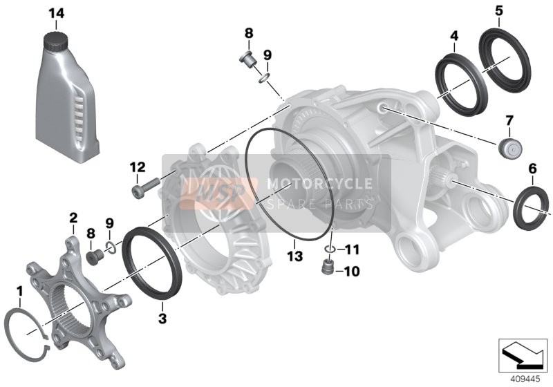 BMW R 1200 GS (0A01, 0A11) 2012 Engranaje angular componentes para un 2012 BMW R 1200 GS (0A01, 0A11)