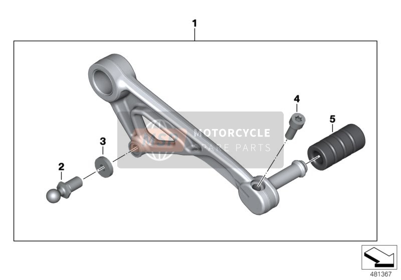 BMW R 1200 GS (0A01, 0A11) 2012 GEARSHIFT LEVER, ADJUSTABLE for a 2012 BMW R 1200 GS (0A01, 0A11)