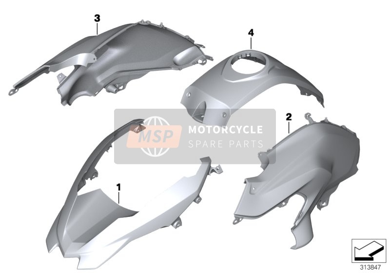 BMW R 1200 GS (0A01, 0A11) 2012 PAINTED PARTS YNB5 LIGHT-WHITE SOLID for a 2012 BMW R 1200 GS (0A01, 0A11)