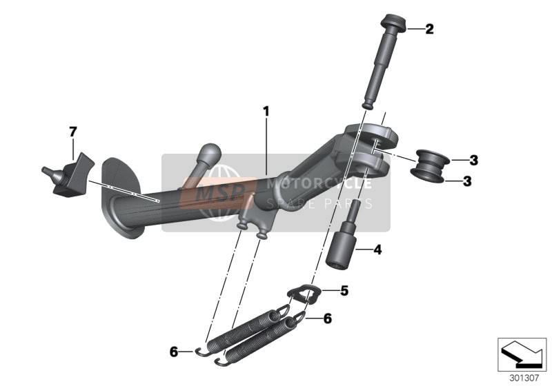 BMW R 1200 GS (0A01, 0A11) 2012 Apoyo lateral para un 2012 BMW R 1200 GS (0A01, 0A11)