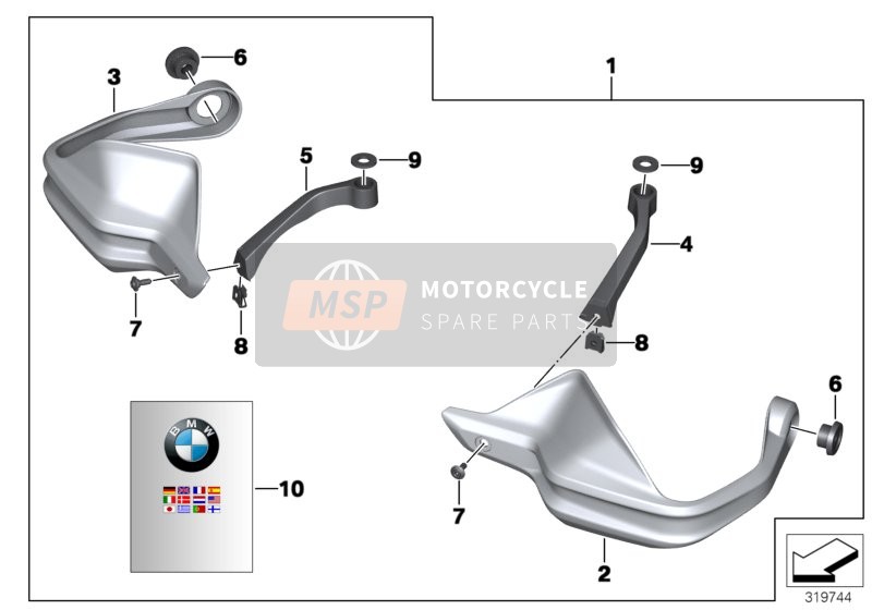 BMW R 1200 GS (0A01, 0A11) 2013 SET, HAND PROTECTION for a 2013 BMW R 1200 GS (0A01, 0A11)