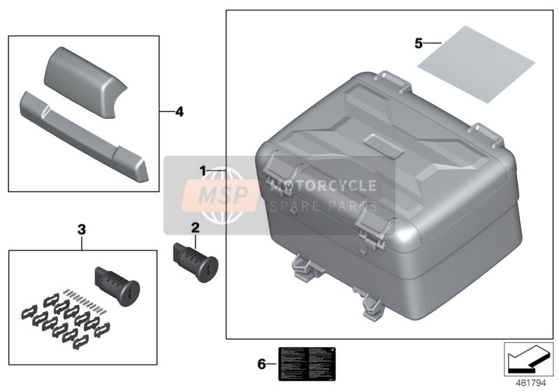 BMW R 1200 GS (0A01, 0A11) 2013 Variotopcase voor een 2013 BMW R 1200 GS (0A01, 0A11)