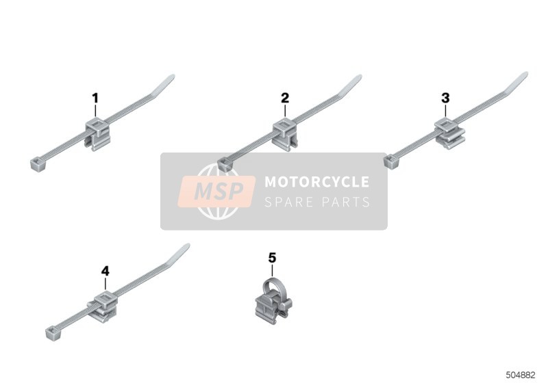 Serre-câbles av.support, clip fix.bord