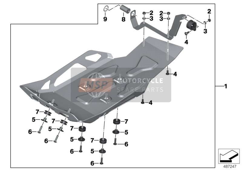 BMW R 1200 GS (0A01, 0A11) 2014 Motorschutz Aluminium für ein 2014 BMW R 1200 GS (0A01, 0A11)