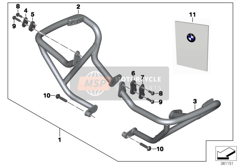 BMW R 1200 GS (0A01, 0A11) 2014 ENGINE PROTECTION BAR for a 2014 BMW R 1200 GS (0A01, 0A11)