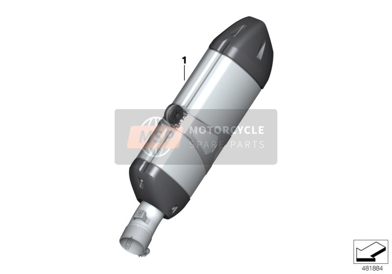 REAR SILENCER, CHROME-PLATED