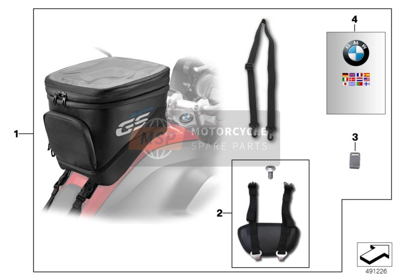 BMW R 1200 GS (0A01, 0A11) 2014 Mochila depósito grande para un 2014 BMW R 1200 GS (0A01, 0A11)