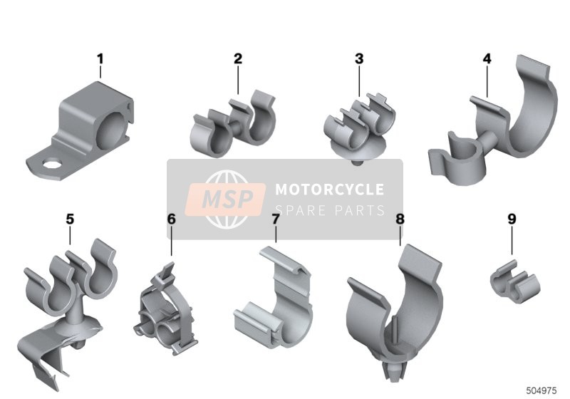 BMW R 1200 GS (0A01, 0A11) 2015 CABLE CLIPS, HOSE SUPPORTS for a 2015 BMW R 1200 GS (0A01, 0A11)