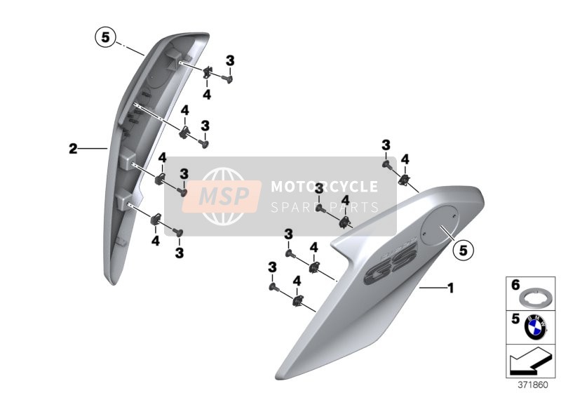 BMW R 1200 GS (0A01, 0A11) 2015 Mascherina radiatore per un 2015 BMW R 1200 GS (0A01, 0A11)