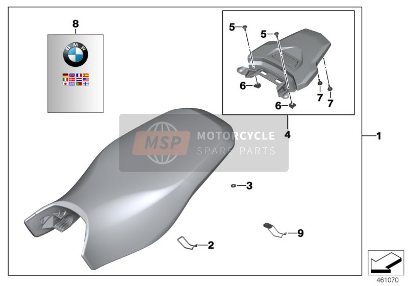 BMW R 1200 GS (0A01, 0A11) 2015 Rallyesitz mit Gepäckplatte für ein 2015 BMW R 1200 GS (0A01, 0A11)