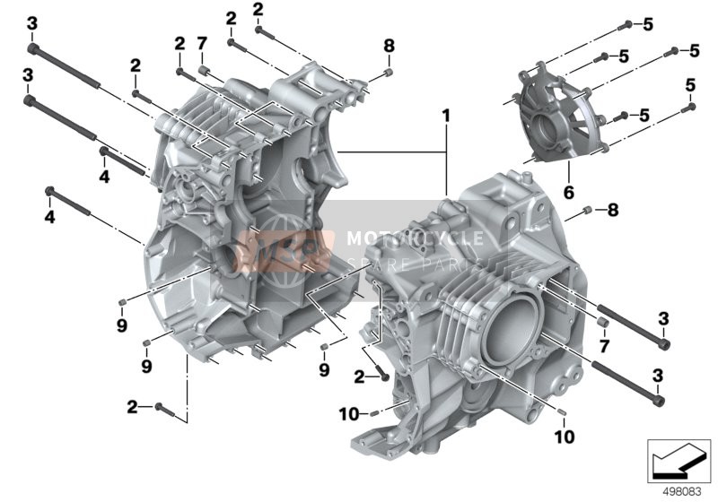 BMW R 1200 GS (0A01, 0A11) 2015 Unión atornillada de cárter del motor para un 2015 BMW R 1200 GS (0A01, 0A11)