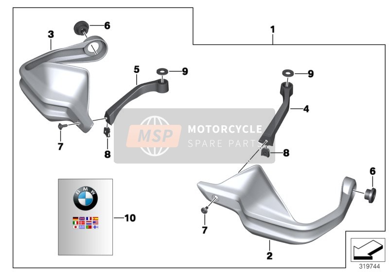 BMW R 1200 GS (0A01, 0A11) 2015 Jeu protège-mains pour un 2015 BMW R 1200 GS (0A01, 0A11)