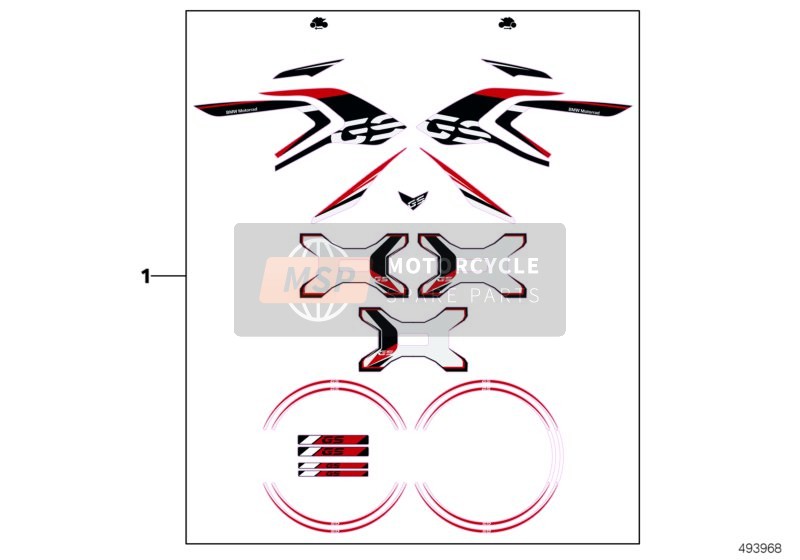 BMW R 1200 GS (0A01, 0A11) 2016 STICKER SET GS for a 2016 BMW R 1200 GS (0A01, 0A11)