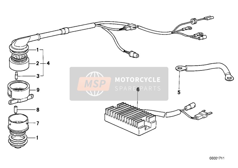 BMW A 10 B08 1989 Mazo de cables del motor para un 1989 BMW A 10 B08