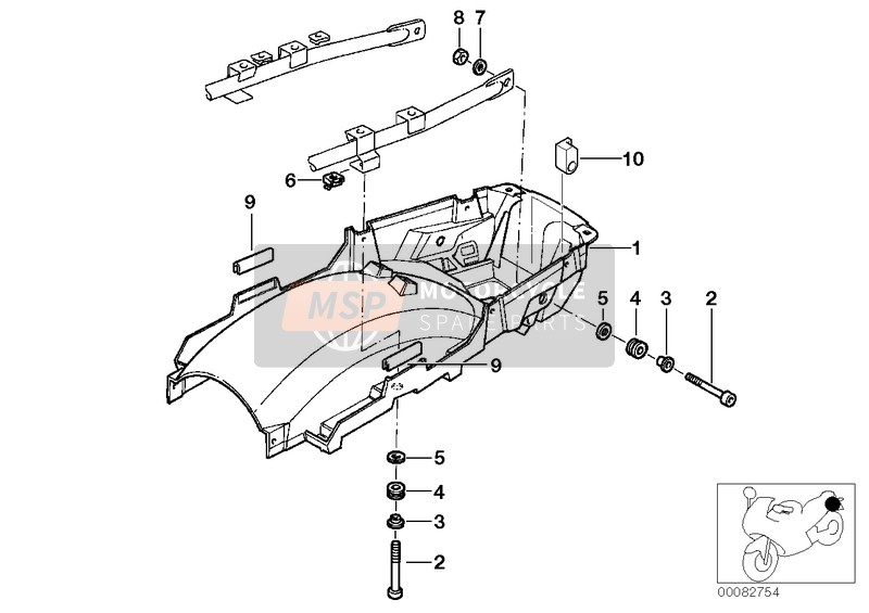 BMW R 1100 RS 93 (0411, 0416) 1992 TAIL PART LOWER for a 1992 BMW R 1100 RS 93 (0411, 0416)