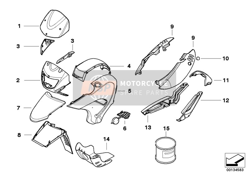 BMW G 650 GS 09 (0180) 2009 Pièces en appret pour un 2009 BMW G 650 GS 09 (0180)