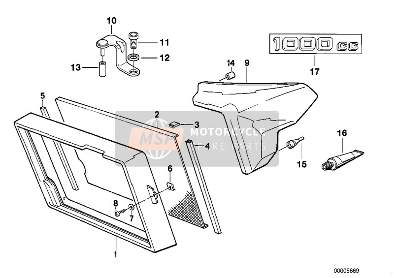 BMW K 100 88 (0521) 1989 Moldura radiador para un 1989 BMW K 100 88 (0521)