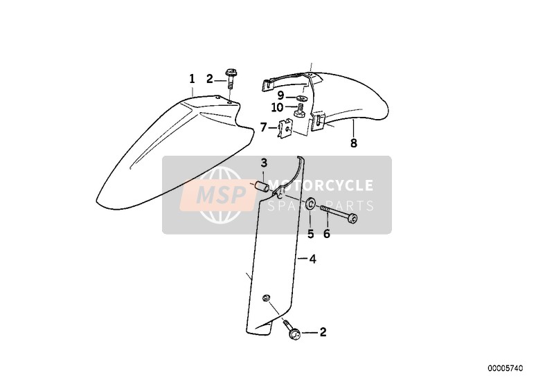 BMW R 1100 RS 93 (0411, 0416) 2001 Voorspatbord voor een 2001 BMW R 1100 RS 93 (0411, 0416)