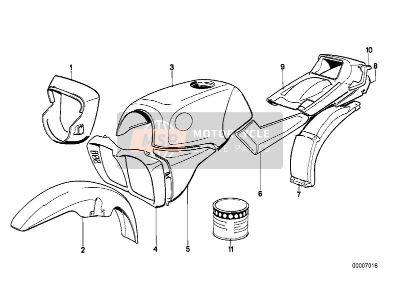 BMW K 100 88 (0521) 1987 Pieces peintes   643 marrakeschrot pour un 1987 BMW K 100 88 (0521)